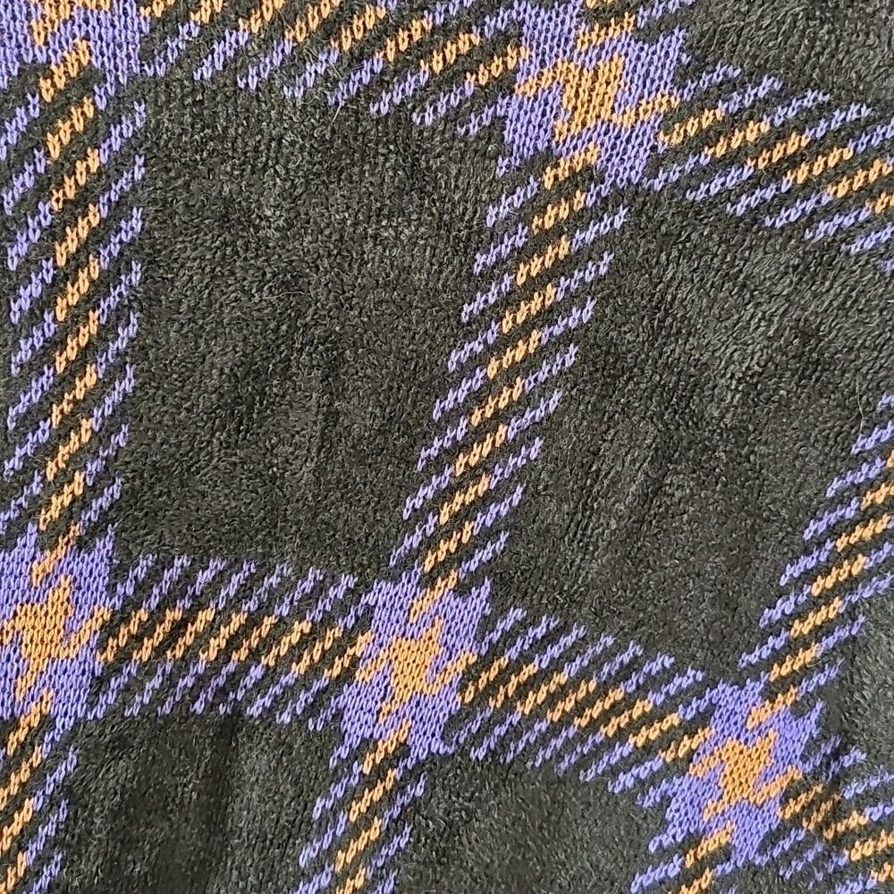 St. John Sportswear Purple & Black Plaid Knit Sweater Jacket M - Picture 7 of 7